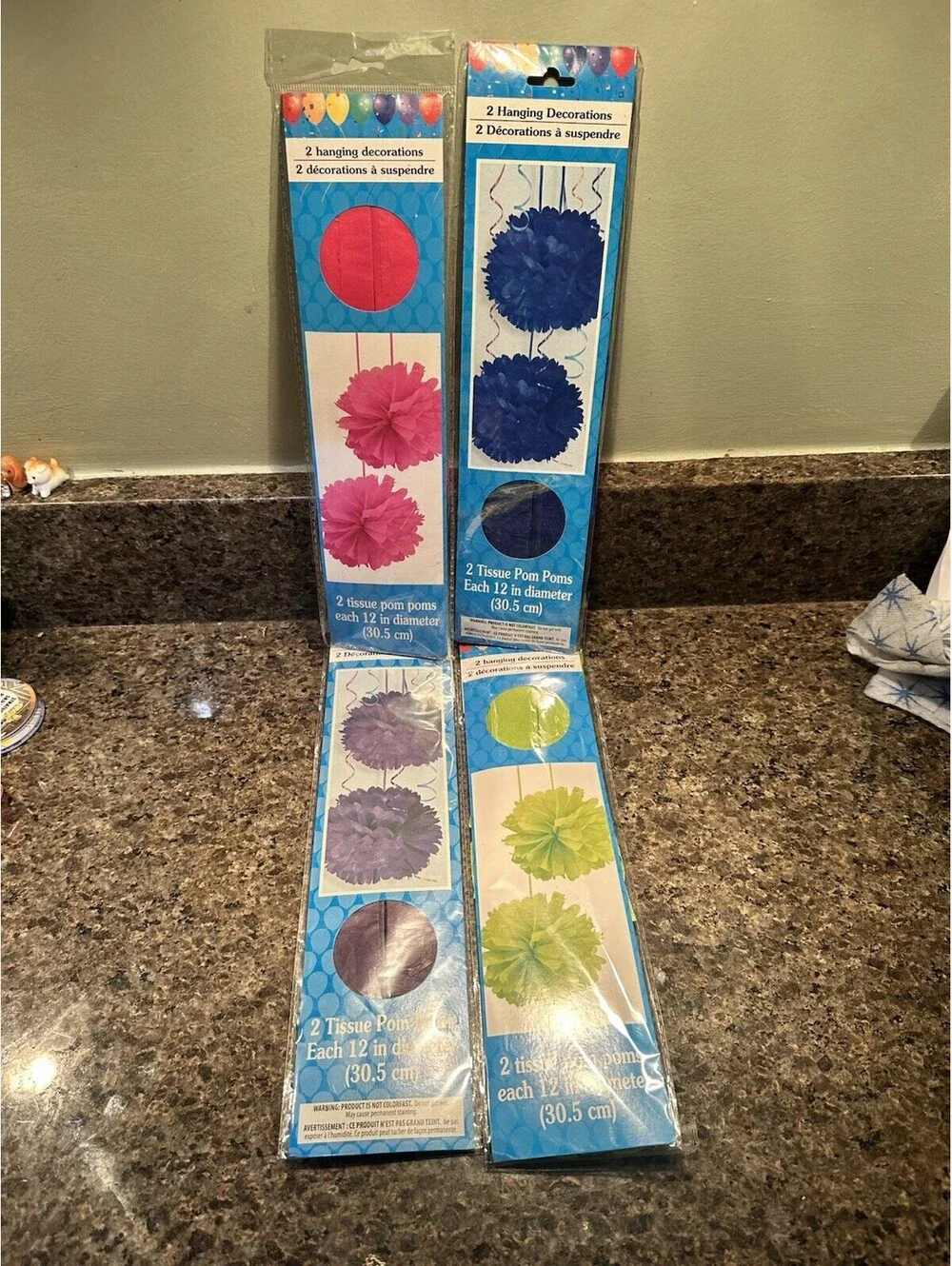 8pcs Tissue Paper Pom Poms 12
